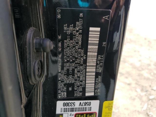 5TDDK3DC5DS067312 - 2013 TOYOTA SIENNA XLE BLACK photo 13