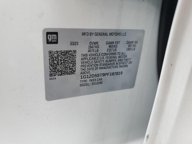 1G1ZD5ST9PF187819 - 2023 CHEVROLET MALIBU LT WHITE photo 13