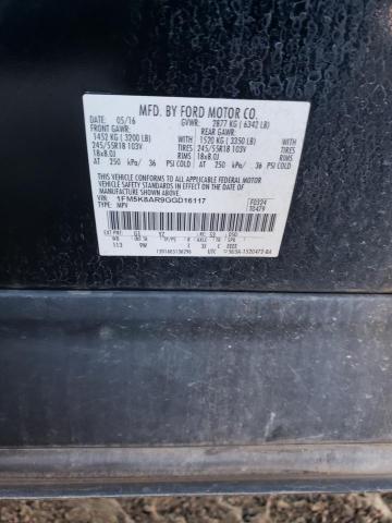 1FM5K8AR9GGD16117 - 2016 FORD EXPLORER POLICE INTERCEPTOR BLACK photo 14