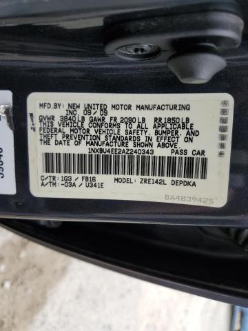 1NXBU4EE2AZ240343 - 2010 TOYOTA COROLLA BASE 石墨色 照片 13