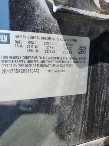 2G11Z5SA2H9110443 - 2017 CHEVROLET IMPALA LS შავი ფოტო 12