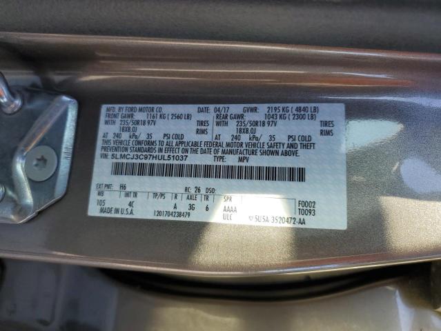 5LMCJ3C97HUL51037 - 2017 LINCOLN MKC RESERVE GRAY photo 23