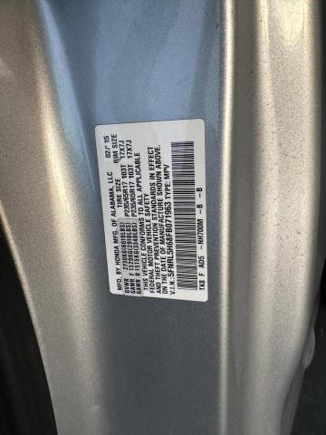 5FNRL5H68FB071963 - 2015 HONDA ODYSSEY EXL SILVER photo 10