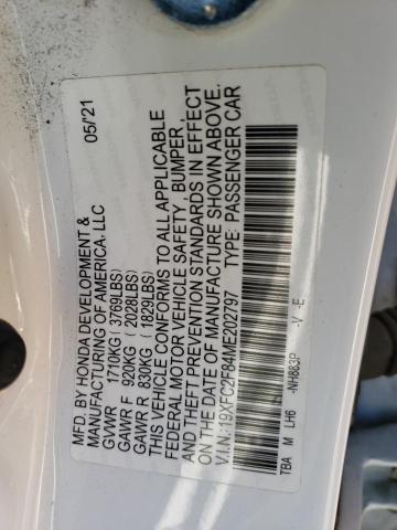 19XFC2F84ME202797 - 2021 HONDA CIVIC SPORT 白色 照片 13