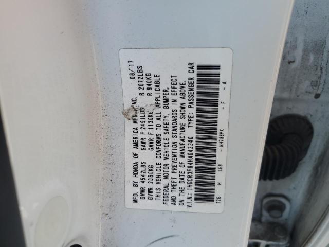 1HGCR3F94HA043340 - 2017 HONDA ACCORD TOURING 白色 照片 13