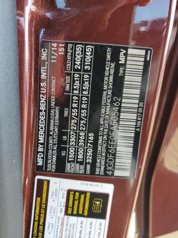 4JGDF6EE0FA505462 - 2015 MERCEDES-BENZ GL 450 4MATIC BURGUNDY photo 13