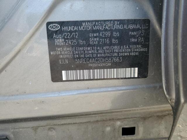 5NPEC4AC2DH587663 - 2013 HYUNDAI SONATA SE ნაცრისფერი ფოტო 13