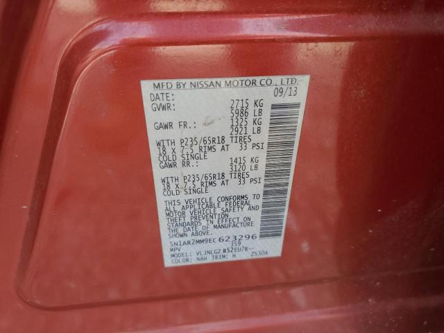 5N1AR2MM9EC623296 - 2014 NISS PATHFINDER S MAROON photo 13