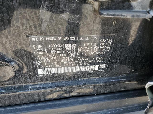 3CZRZ1H50RM754104 - 2024 HONDA HR-V SPORT BLACK photo 12