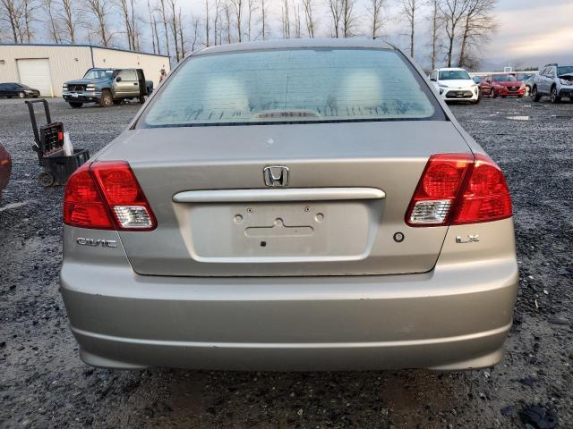 2HGES16605H544245 - 2005 HONDA CIVIC LX GOLD photo 6