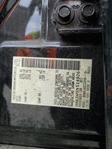1N4AL2AP3CN514926 - 2012 NISSAN ALTIMA BASE Schwarz Foto 12