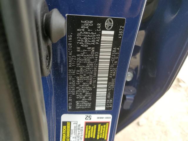 4T1G11AK6RU214493 - 2024 TOYOTA CAMRY SE NIGHT SHADE BLUE photo 12