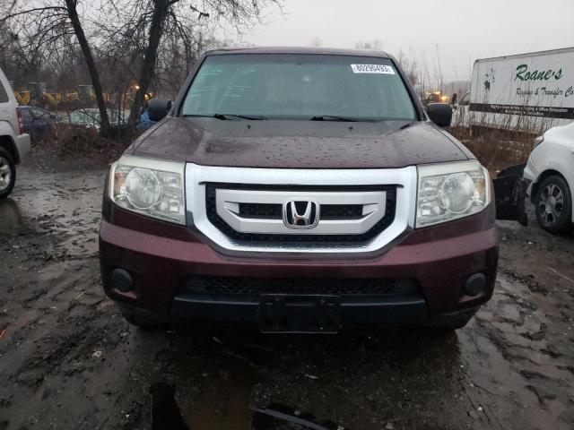 5FNYF4H29AB003481 - 2010 HONDA PILOT LX MAROON photo 5