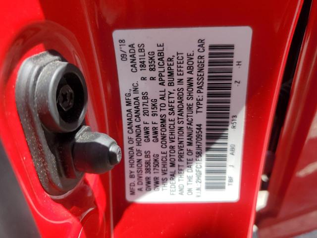 2HGFC1E58JH709544 - 2018 HONDA CIVIC SI RED photo 13