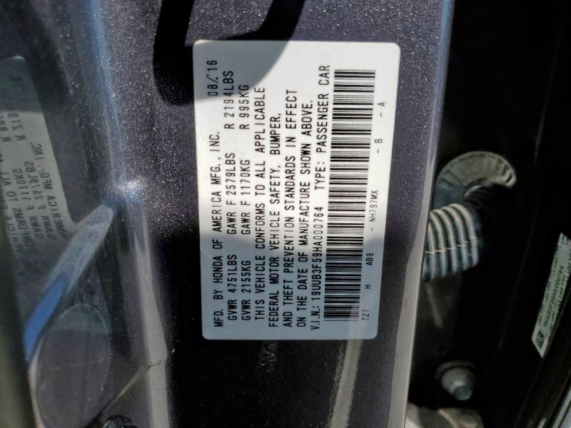 19UUB3F59HA000764 - 2017 ACURA TLX TECH 灰色 照片 13