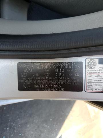 KNAFE122585568465 - 2008 KIA SPECTRA EX SILVER photo 13