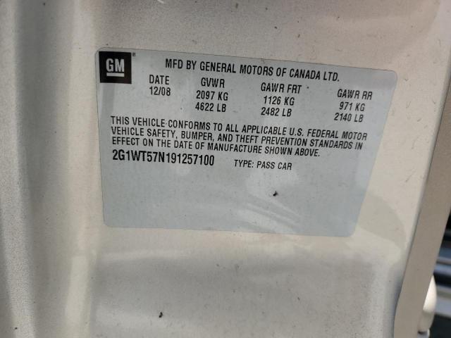 2G1WT57N191257100 - 2009 CHEVROLET IMPALA 1LT BEIGE photo 12