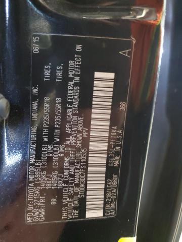 5TDDK3DC7FS110535 - 2015 TOYOTA SIENNA XLE BLACK photo 13