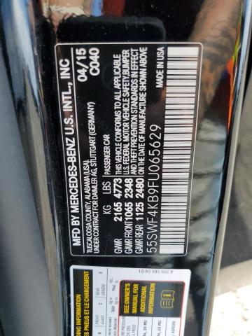 55SWF4KB9FU065629 - 2015 MERCEDES-BENZ C 300 4MATIC BLACK photo 12