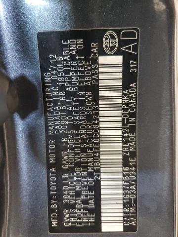 2T1BU4EE0CC842131 - 2012 TOYOTA COROLLA BASE Boz foto 13