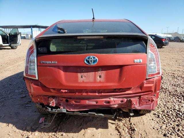 JTDKN3DU0D0341574 - 2013 TOYOTA PRIUS RED photo 6