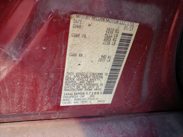 1N4AL3AP0DN571883 - 2013 NISSAN ALTIMA 2.5 RED photo 12