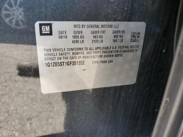 1G1ZE5ST1GF351352 - 2016 CHEVROLET MALIBU LT GRAY photo 12