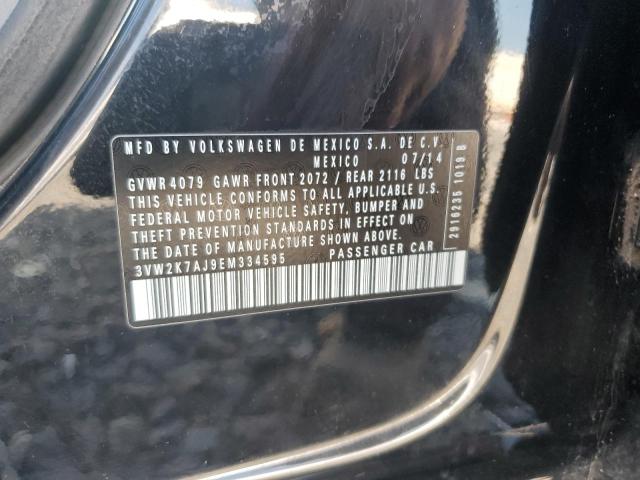 3VW2K7AJ9EM334595 - 2014 VOLKSWAGEN JETTA BASE BLACK photo 12