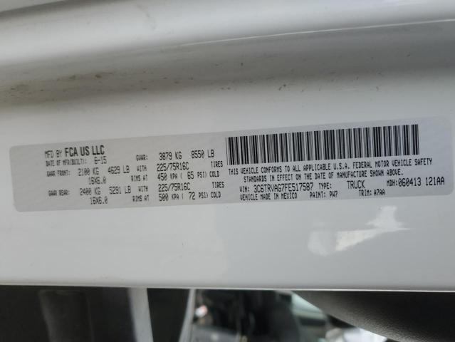 3C6TRVAG7FE517587 - 2015 RAM PROMASTER 1500 STANDARD WHITE photo 13