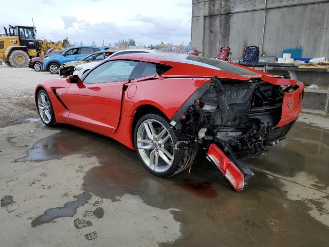 1G1YB2D77K5121736 - 2019 CHEVROLET CORVETTE STINGRAY 1LT RED photo 2