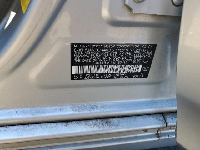 JTHBN36F140153482 - 2004 LEXUS LS 430 SILVER photo 12