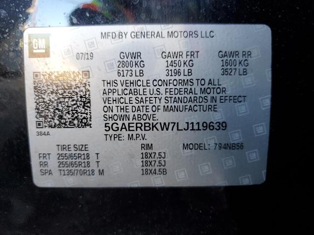 5GAERBKW7LJ119639 - 2020 BUICK ENCLAVE ESSENCE 黑色 照片 13