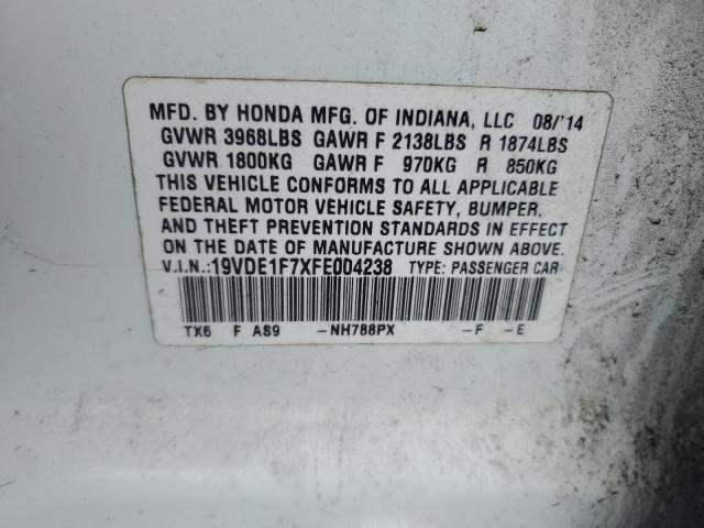 19VDE1F7XFE004238 - 2015 ACURA ILX 20 TECH WHITE photo 12