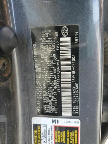 4T1BF3EK7AU043940 - 2010 TOYOTA CAMRY BASE CHARCOAL photo 12