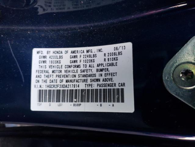 1HGCR2F3XDA217914 - 2013 HONDA ACCORD LX BLUE photo 12