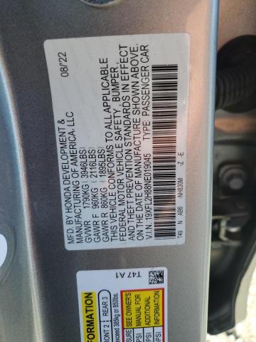 19XFL2H88NE019045 - 2022 HONDA CIVIC SPORT SILVER photo 12