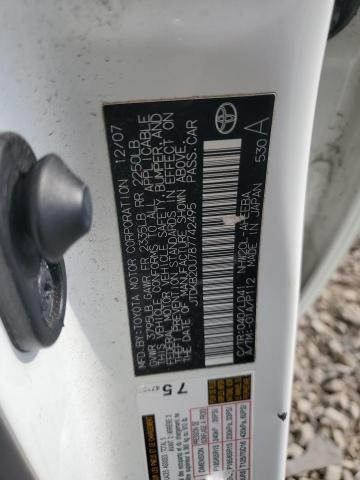 JTDKB20U787742495 - 2008 TOYOTA PRIUS WHITE photo 12