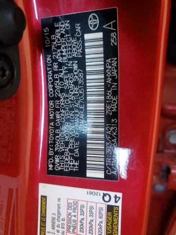 JTNKARJE7GJ513587 - 2016 TOYOTA SCION IM RED photo 12