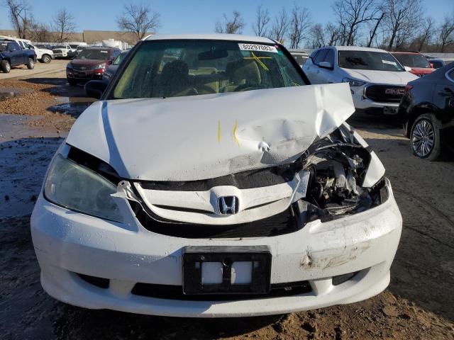 2HGES16525H536820 - 2005 HONDA CIVIC LX WHITE photo 5