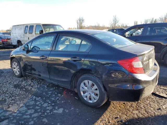 2HGFB2F51CH581125 - 2012 HONDA CIVIC LX BLACK photo 2