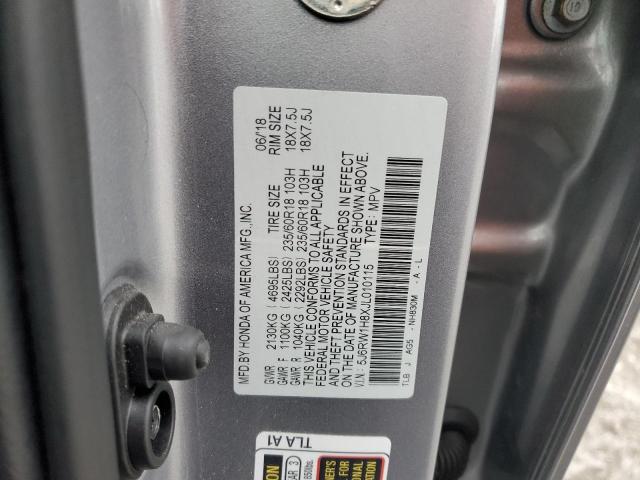 5J6RW1H8XJL010115 - 2018 HONDA CR-V EXL SILVER photo 13