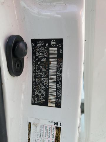 JTDBU4EE7A9119296 - 2010 TOYT COROLLA BASE WHITE photo 12