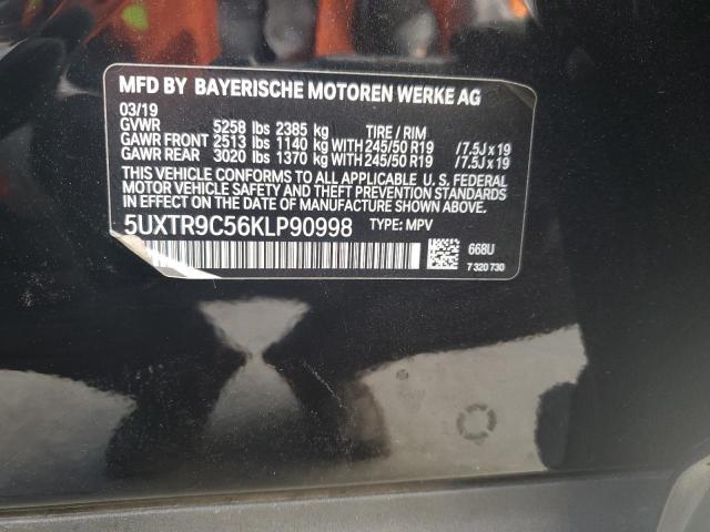 5UXTR9C56KLP90998 - 2019 BMW X3 XDRIVE30I შავი ფოტო 13