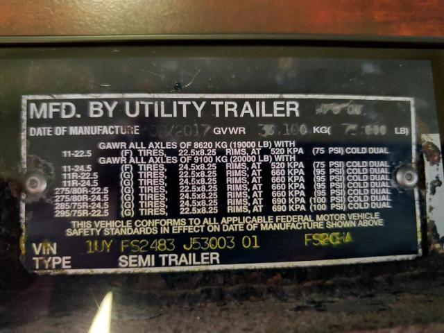 1UYFS2483J5300301 - 2018 UTILITY TRAILER შავი ფოტო 10