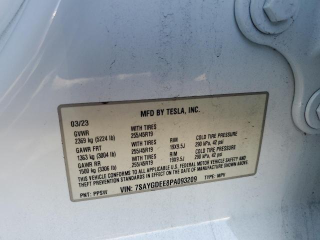 7SAYGDEE8PA093209 - 2023 TESLA MODEL Y Սպիտակ լուսանկար 12