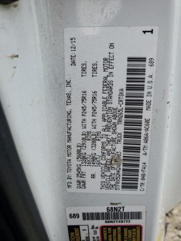 5TFRX5GN4GX057983 - 2016 TOYOTA TACOMA ACCESS CAB Blanc photo 12