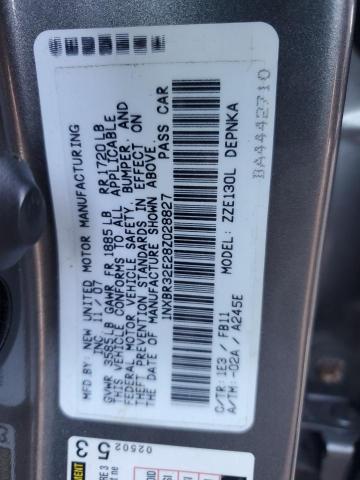 1NXBR32E28Z028827 - 2008 TOYOTA COROLLA CE GRAY photo 12