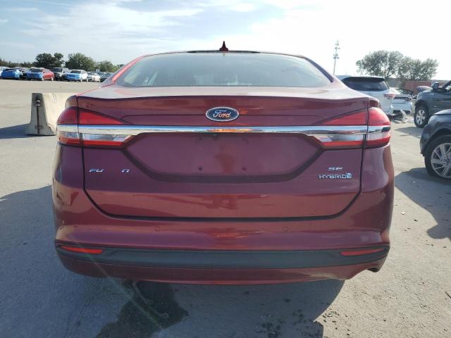 3FA6P0LU6KR240442 - 2019 FORD FUSION SE RED photo 6