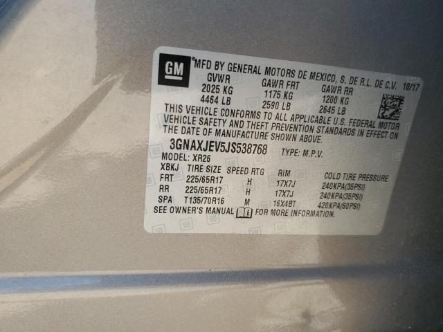 3GNAXJEV5JS538768 - 2018 CHEVROLET EQUINOX LT 棕色 照片 13