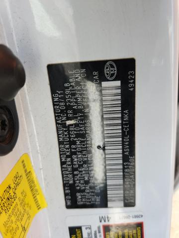 4T4BF3EK4BR211220 - 2011 TOYOTA CAMRY BASE Beyaz fotoğraf 12